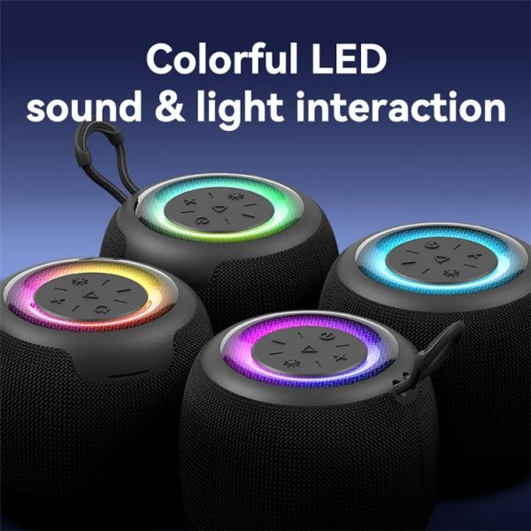 Loa Bluetooth Di Động Mini USAMS YX014 (Bluetooth v5.3, 1200mAh, Subwoofer, with Colorful Light, 360° Surround Sound)