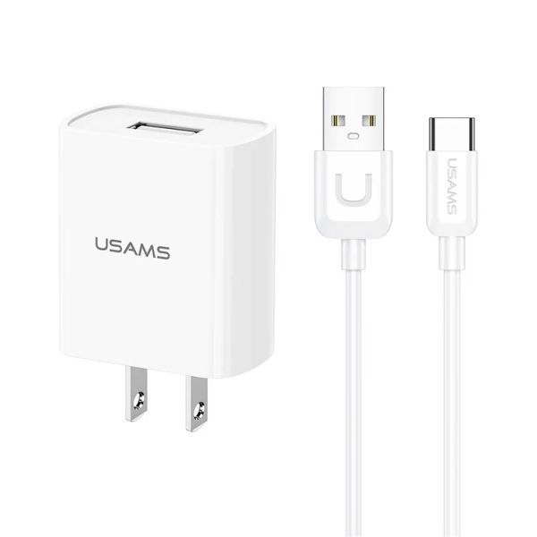 Combo củ cáp USAMS T21 Portable Wall Charger Block Mini Travel