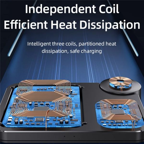 Đế Sạc Không Dây USAMS CD190 3-in-1 15W Lightweight Charging Pad