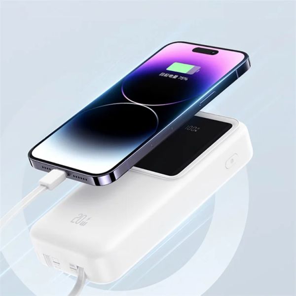 Pin Dự Phòng USAMS CD213 30000mAh 20W (QC3.0, with Built-in Type-C and Lightning Cables)