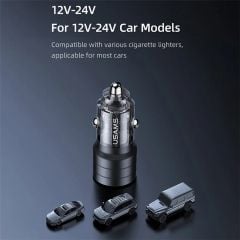 Tẩu Sạc Dành Cho Ô Tô USAMS CC176 C36 95W (USB-A + Type-C, Transparent, with Light)