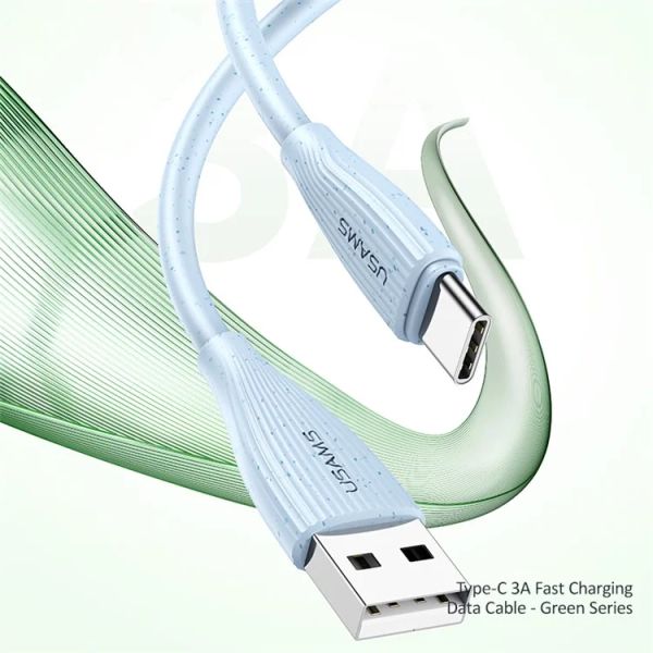 Cáp Sạc Nhanh Truyền Dữ Liệu USAMS SJ714 Green Series 1m USB to Type-C Cable 3A