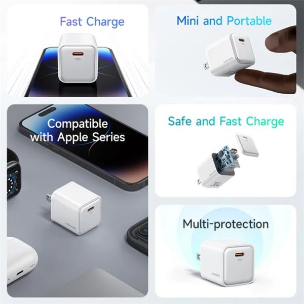 Củ Sạc Nhanh USAMS CC184 Fast Charging 1C Series PD 20W