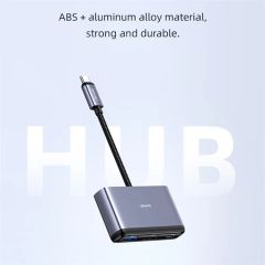 Hub Mở Rộng Kết Nối Đa Năng 4-in-1 USAMS SJ627 (Type-C to USB3.0*1 + USB2.0*2 + PD 60W)