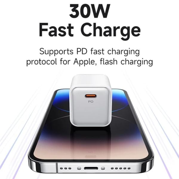 Củ Sạc Nhanh Mạ Điện USAMS CC187 X-ron Series PD 30W