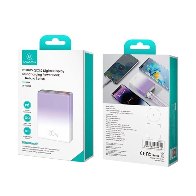 Pin Dự Phòng USAMS CD192 Nebula Series 10000mAh 22.5W