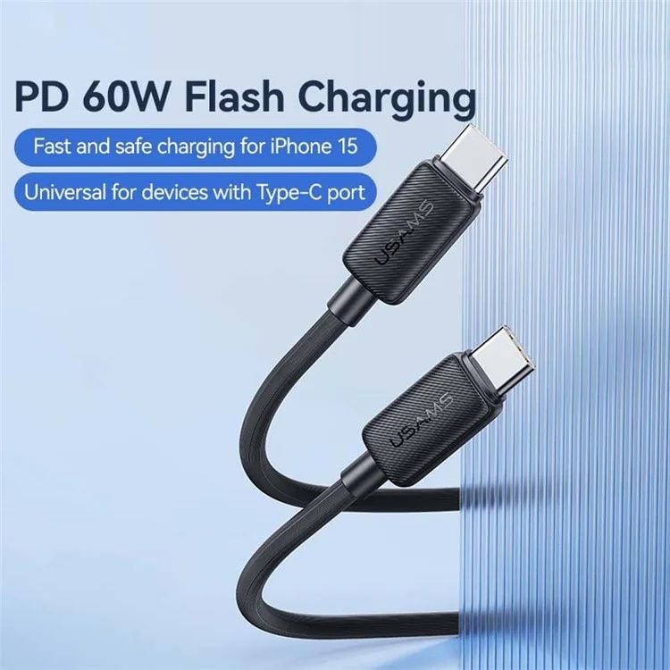 Cáp Sạc USAMS SJ691 | SJ696 | SJ701 Type-C to Type-C 60W Charger Cord 2m