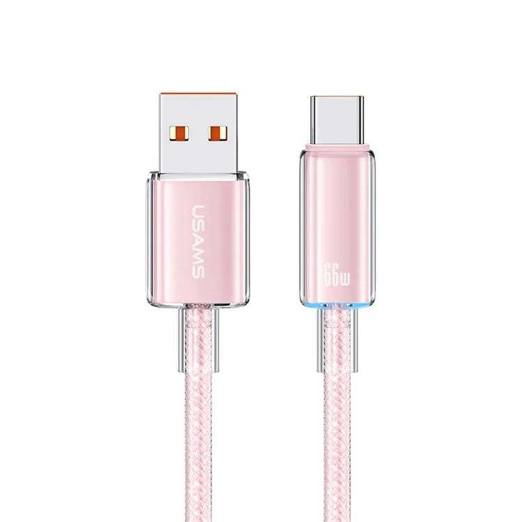 Cáp Sạc USAMS SJ658 Cloud Series USB-A to Type-C Braided Data with Light
