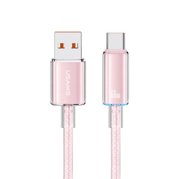 Cáp Cạc USAMS SJ658 Cloud Series USB-A to Type-C Braided Data with Light