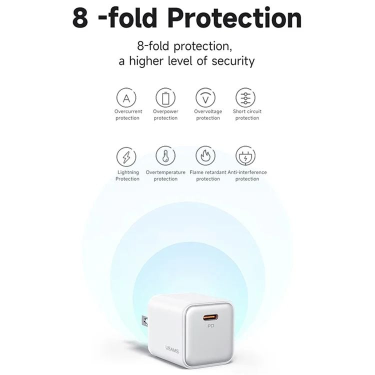 Củ Sạc Nhanh Mạ Điện USAMS CC187 X-ron Series PD 30W
