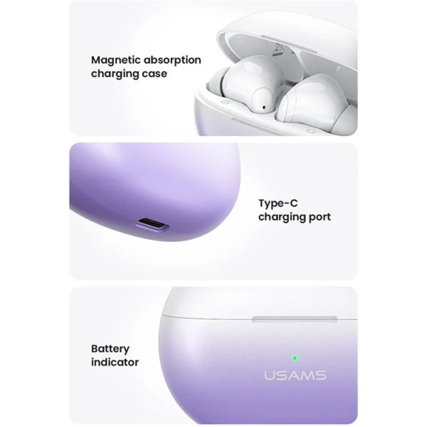 Tai nghe không dây TWS USAMS XD19 (Bluetooth v5.3, 6H, Dual-Mic ENC)