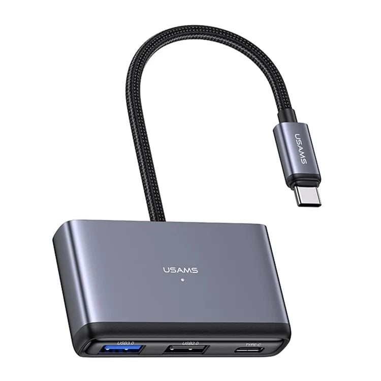 Hub Mở Rộng Kết Nối Đa Năng 4-in-1 USAMS SJ627 (Type-C to USB3.0*1 + USB2.0*2 + PD 60W)