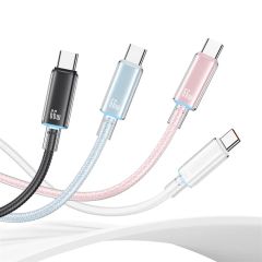 Cáp Cạc USAMS SJ658 Cloud Series USB-A to Type-C Braided Data with Light