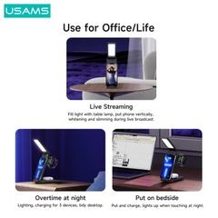 Đế sạc không dây USAMS CD181 15W 3in1