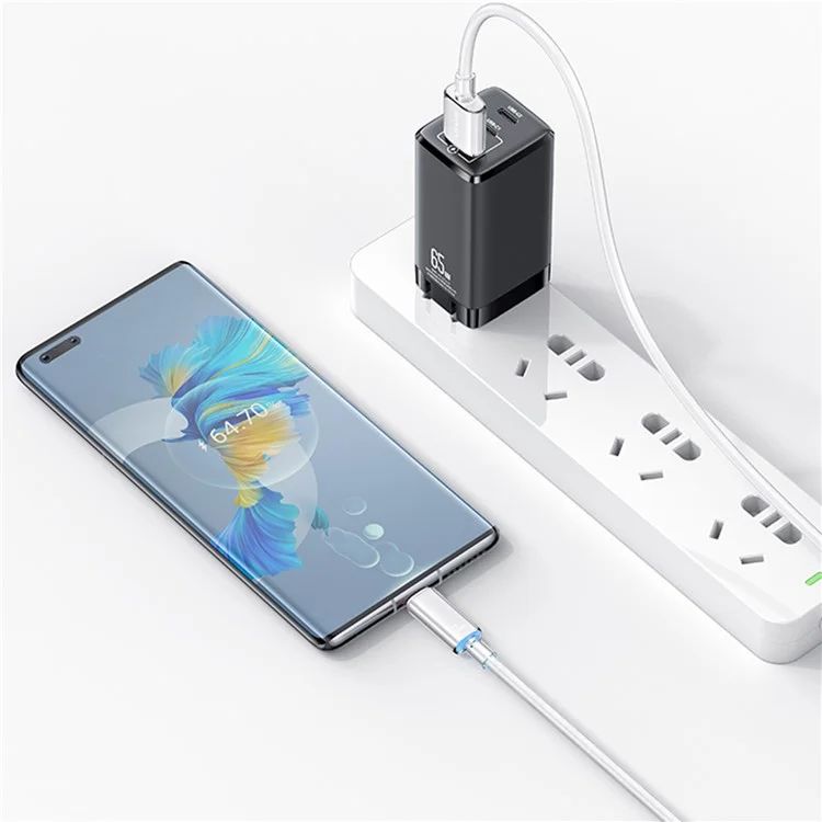 Cáp Cạc USAMS SJ658 Cloud Series USB-A to Type-C Braided Data with Light