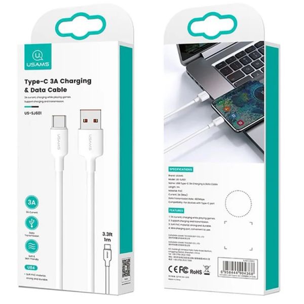Cáp Sạc USAMS SJ601 | SJ602 | SJ603 U84 USB-A To Type-C 3A Data Cord