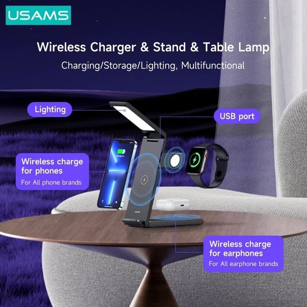 Đế sạc không dây USAMS CD181 15W 3in1