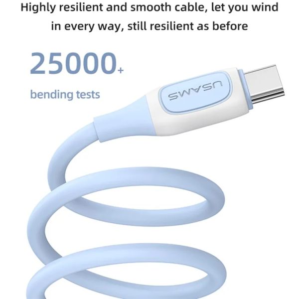 Cáp Sạc USAMS SJ596 Type-C 3A Bicolor Soft PVC Jelly Series