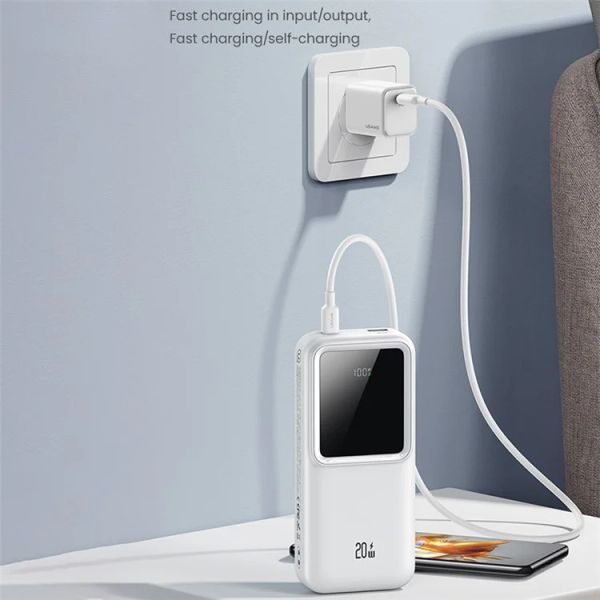 Pin Dự Phòng USAMS CD213 30000mAh 20W (QC3.0, with Built-in Type-C and Lightning Cables)