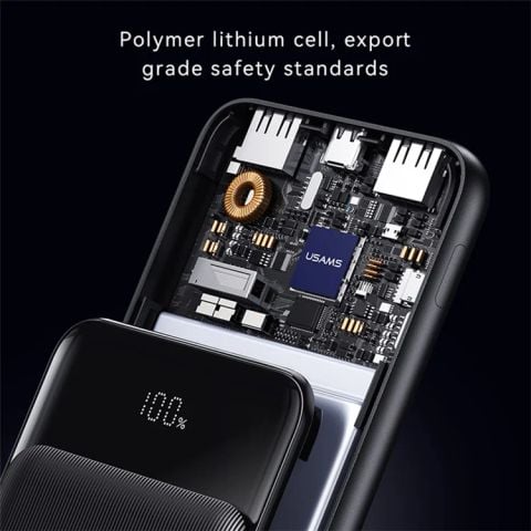Pin Dự Phòng USAMS CD202 XY Series 30000mAh 10W (2*USB + 1*Type-C, with Digital Display)