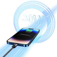 Cáp Sạc USAMS Rui Series SJ705 Type-C to iP 30W Magnetic Charging Cable 1m