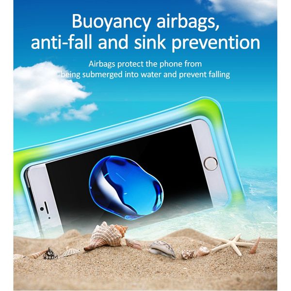 Túi Chống Nước Điện Thoại USAMS YD011 (For phones =< 7-inch, IP68, With Removable Lanyard, HD View, Double Pocket Design, High Sealability No Leakage, With Lanyard 440mm)