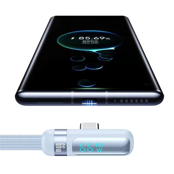 Cáp Sạc USAMS Wind Series SJ651 USB-A to Type-C Right-angle Digital Display Cord