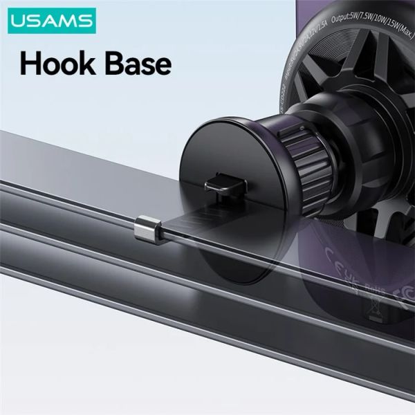 Giá Đỡ Điện Thoại MagSafe Kiêm Sạc Không Dây 15W USAMS CD222 JC Series (5W/7.5W/10W/15W, Gắn Cửa Gió)