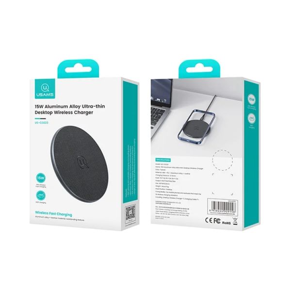 Đế Sạc Không Dây USAMS CD223 15W Ultra Slim Wireless Charging Pad