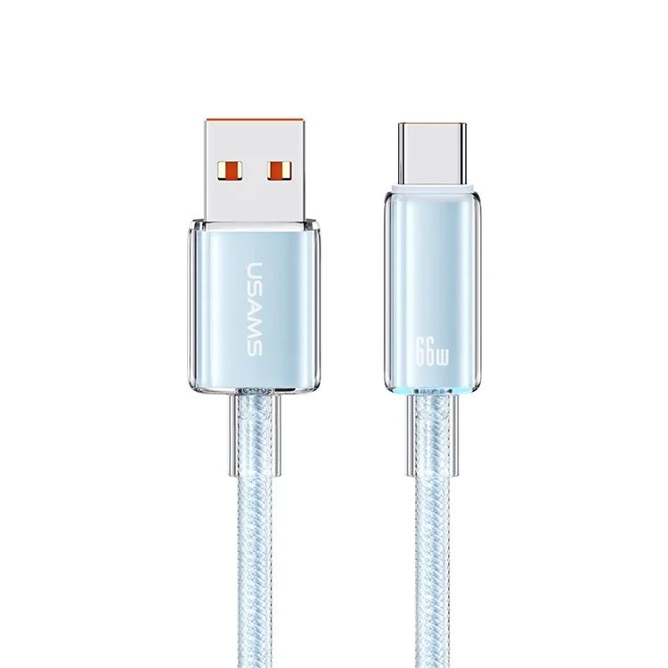 Cáp Cạc USAMS SJ658 Cloud Series USB-A to Type-C Braided Data with Light