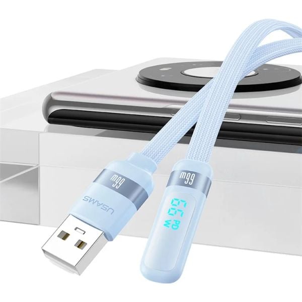 Cáp Sạc USAMS Wind Series SJ651 USB-A to Type-C Right-angle Digital Display Cord