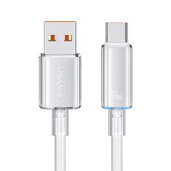 Cáp Cạc USAMS SJ658 Cloud Series USB-A to Type-C Braided Data with Light