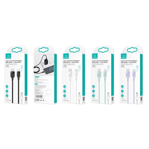 Cáp Sạc USAMS SJ568 Lithe Series 1.2m Type-C to USB 6A