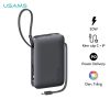 Pin Dự Phòng USAMS CD228 10000mAh 20W (Digital Display, Kèm Cáp Type-C + Lightning, 3C Certification)