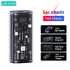 Pin Dự Phòng sạc nhanh nhỏ gọn USAMS CD189 9000mAh 20W (Digital Display, USB+Type-C port, Trong suốt, PD + QC3.0)