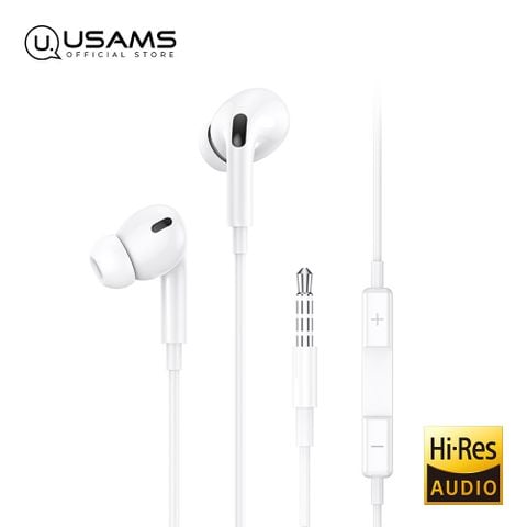 Tai Nghe Có Dây USAMS EP-41 Earphone (3.5mm/Type-C/Lightning, Bluetooth v5.0, 1.2m, Hi-Res Audio)