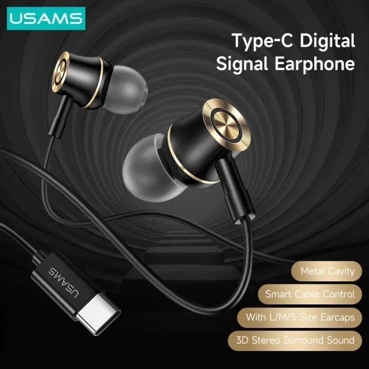 Tai Nghe Có Dây Type-C USAMS SJ482 EP-43 (1.2m, 3D sound effect)