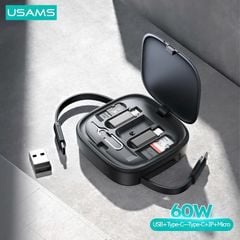 Cáp Sạc Dây Rút Đa Năng USAMS SJ650 U87 60W (Tích Hợp Bộ Đầu chuyển )