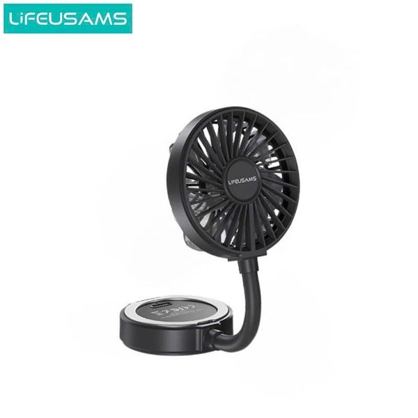 Quạt Cầm Tay USAMS LU02 3.9W (360° Free Rotation, With stand, 7pcs High-speed Spiral Blades, 900mAh, Strong Magnetic Suction, Three Gear Wind)