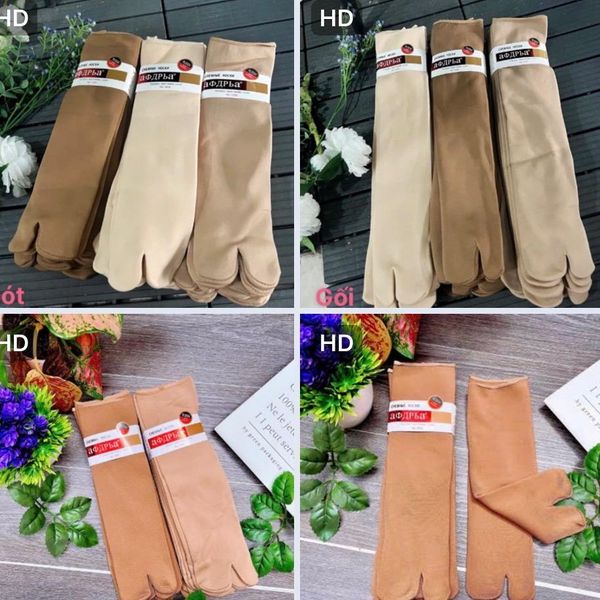 Tất Da Set 10 Đôi Nữ Xỏ Ngón Nga Xù Gót-Gối Chất Liệu Dày Dặn Mềm Mịn Co Giãn Tốt Dễ Phối Đồ Chen Chen