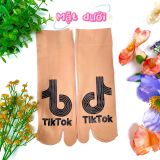 Sét Vớ Da Xỏ Ngón Set 10 Đôi Chống Trượt Dập silicon Hình Tik Tok , mang qua mắt cá chân SKA TIKTOK