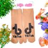 Sét Vớ Da Xỏ Ngón Set 10 Đôi Chống Trượt Dập silicon Hình Tik Tok , mang qua mắt cá chân SKA TIKTOK