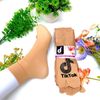 Sét Vớ Da Xỏ Ngón Set 10 Đôi Chống Trượt Dập silicon Hình Tik Tok , mang qua mắt cá chân SKA TIKTOK