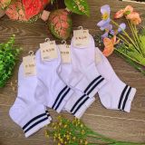 Tất cổ ngắn Nam Nữ Set 10 Đôi Hàn Quốc hoạ tiết Tim - Sọc 2 màu. Vải cotton dày dặn thoáng mát êm chân .