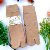 Tất Nữ Xỏ Ngón Set 10 Đôi Cổ Cao Anam-1105 Chất Xốp Nhiều Màu Dày Dặn Mềm Mịn Co Giãn Tốt Phối Họa Tiết Hoa Thêu Nổi