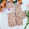 Tất Da xỏ ngón set 10 đôi hoạ tiết bông hoa nhỏ - qua mắt cá chân