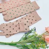Tất Da xỏ ngón set 10 đôi hoạ tiết bông hoa nhỏ - qua mắt cá chân