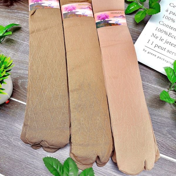 Tất Da Nữ Xỏ Ngón gối 096 set 10 Đôi Chất Liệu Dày Dặn Mềm Mịn Co Giãn Tốt Dễ Phối Đồ - gối 36cm