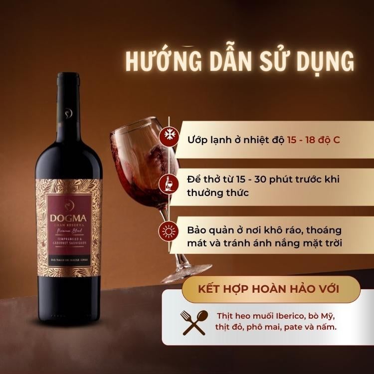 Rượu vang đỏ Dogma Gran Reserva Tempranillo & Cabernet Sauvignon 14%