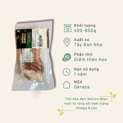 Diềm thăn heo đen Iberico Deraza Belly Secreto túi 400g - 600g